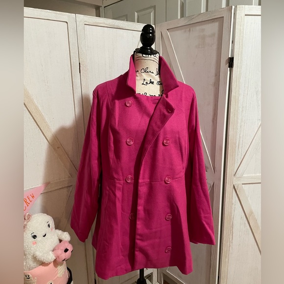 torrid Jackets & Coats Torrid Pink Wool Peplum Peacoat Nwt Size 2x